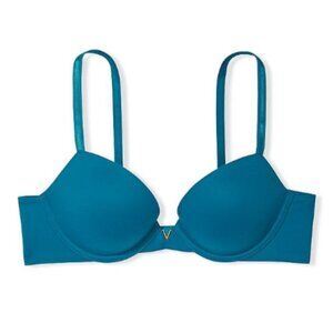 New! Victoria's Love Cloud Push-Up Plunge Coverage Bra Saphire Blue 1927